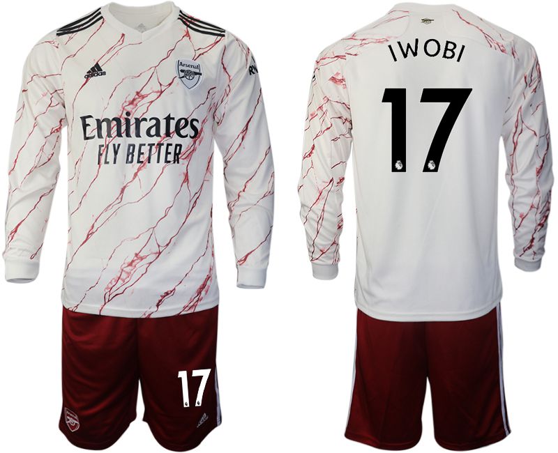 Men 2020-2021 club Arsenal away long sleeve #17 white Soccer Jerseys->arsenal jersey->Soccer Club Jersey